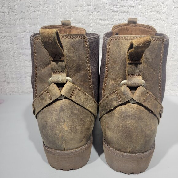 Teva Ellery Women's Size US 11 Brown Leather Waterproof Chelsea Ankle Boots. - Picture 3 of 9